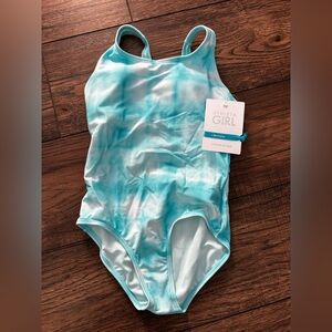Athleta Girl Blue tie dye Swimsuit- Medium 8-10